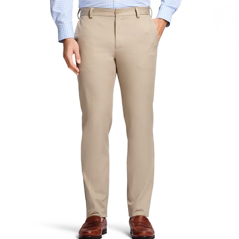 IZOD American Chino Flat Front Straight Fit Khaki Pants Men’s 36W 32L